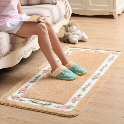 Bloemige Badmat Antislip - Zachte Microvezel, Sneldrogend, 60x40 cm 5