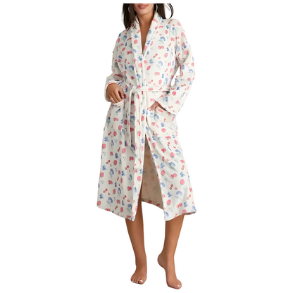 Blythe Badjas Dames - Zachte Fleece met Bloemenprint 1