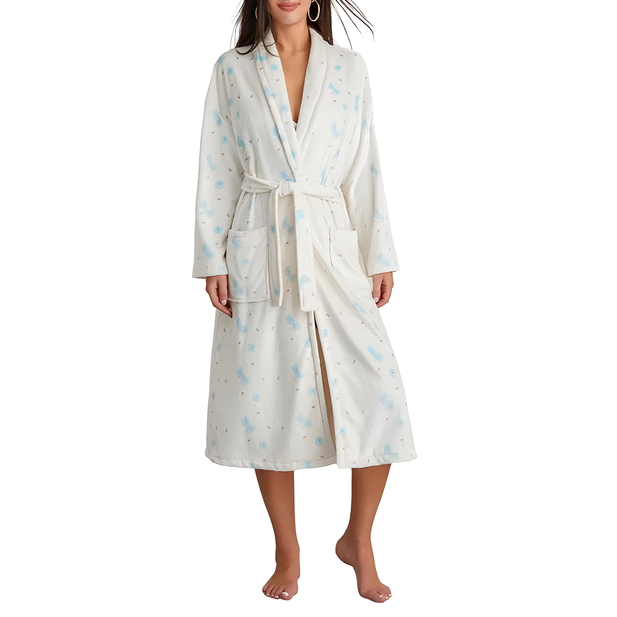 Blythe Badjas Dames - Zachte Fleece met Bloemenprint 2