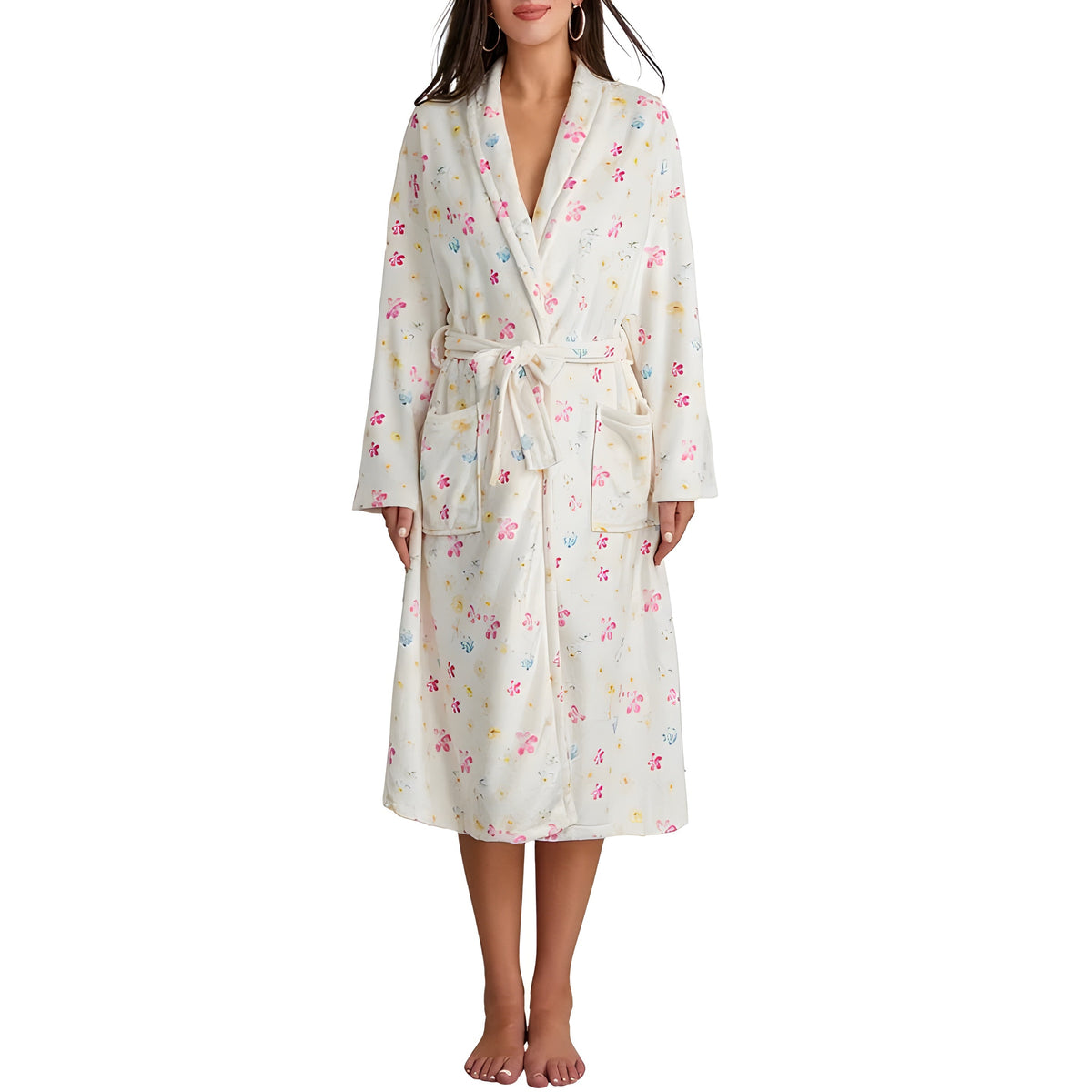 Blythe Badjas Dames - Zachte Fleece met Bloemenprint 3
