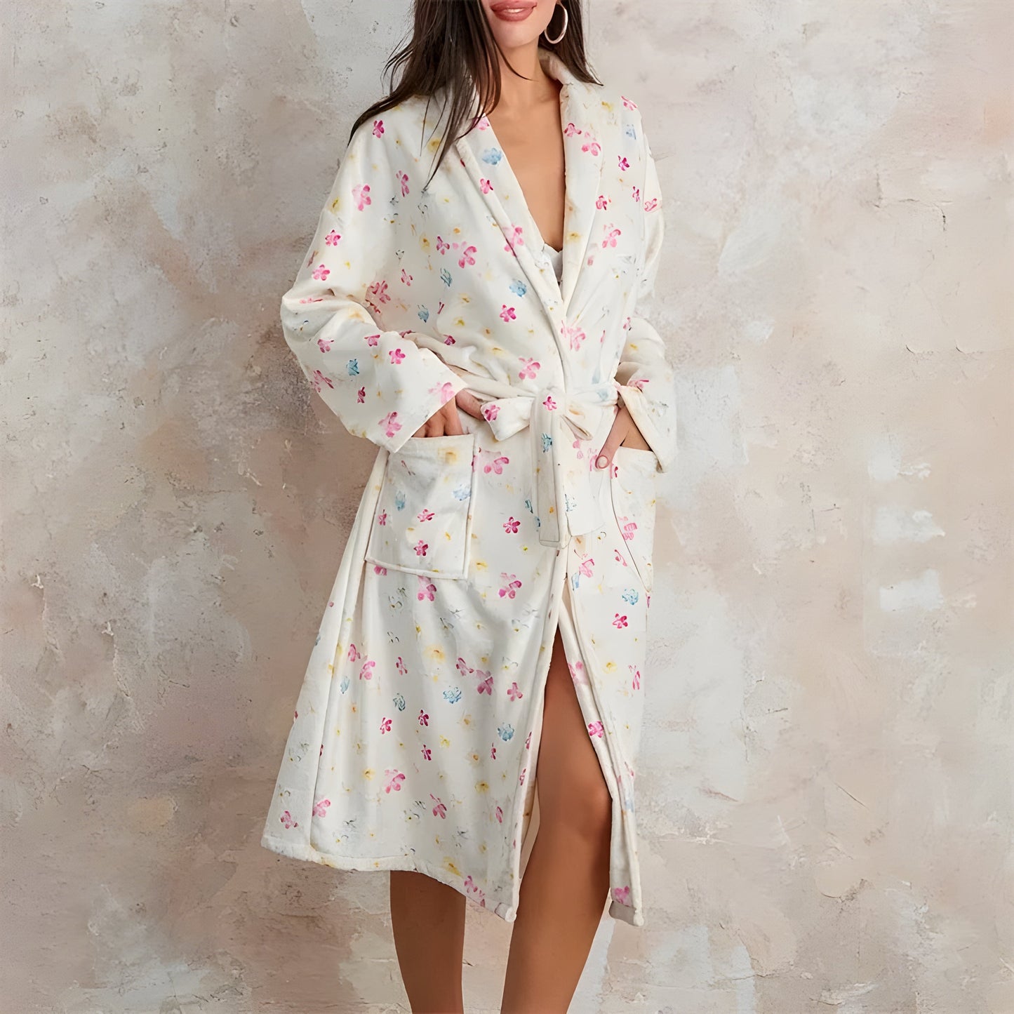 Blythe Badjas Dames - Zachte Fleece met Bloemenprint 8