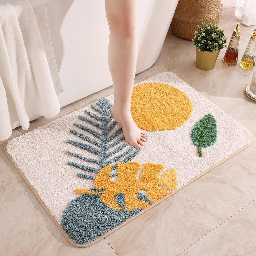 Blythe Badmat - Microvezel, Antislip Bloemenpatroon voor Badkamer en Toilet 1