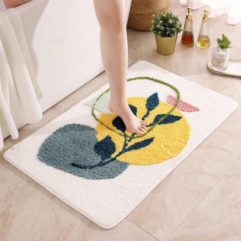 Blythe Badmat - Microvezel, Antislip Bloemenpatroon voor Badkamer en Toilet 3