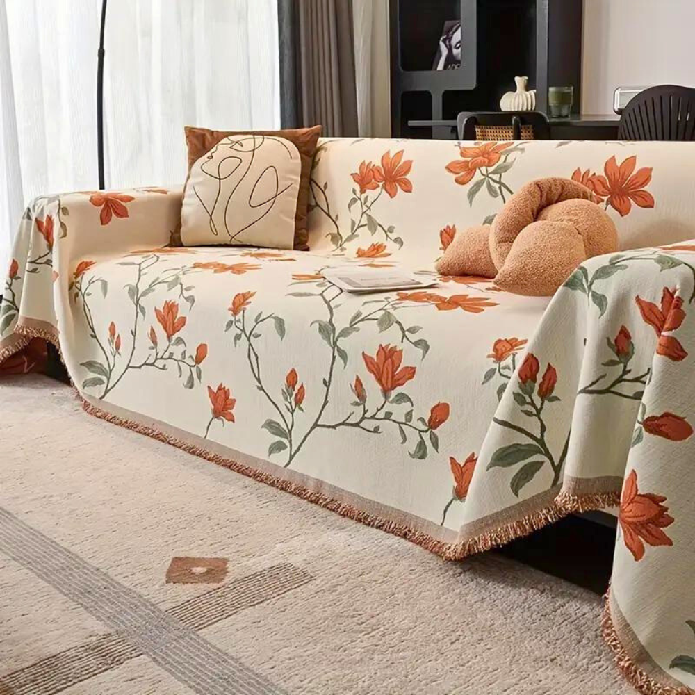 Blythe Bankhoes - Vintage Chenille met Bloemenpatroon voor Hoekbank 0