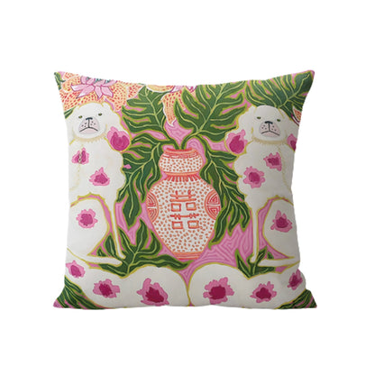 Blythe Kussenhoes - Microvezel, Roze Hondenmotief met Kwastjes 3