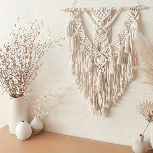 Bohara Macrame Wandhanger - Handgemaakt, Natuurlijke Katoen 0