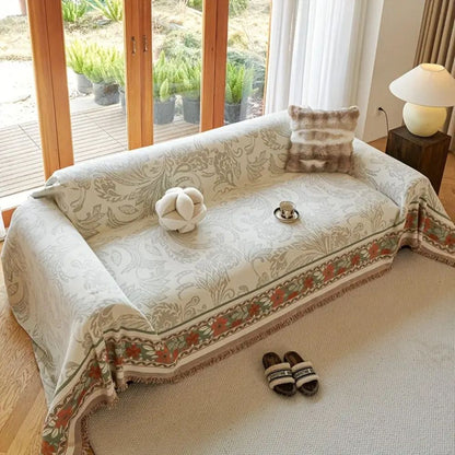 Bola Boho Bankhoes - Zachte Chenille, Aardetinten met Bloemdetail 2