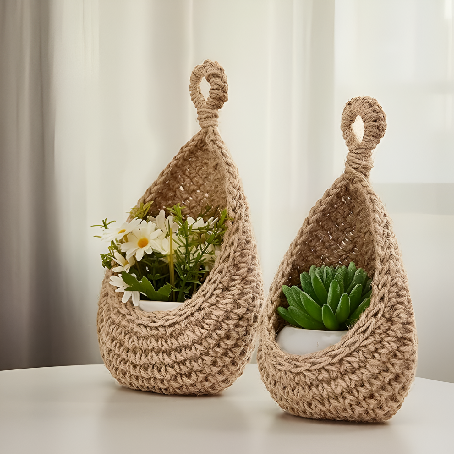 Bora Boho Hangmand - Handgeweven Jute, Duurzaam Design 2
