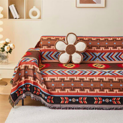 Boreal Bankhoes - Ademend Polyester-Katoenmix, Geometrisch Design met Kwastjes 0