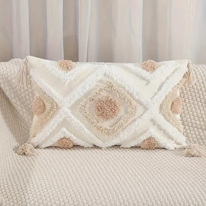 Boreal Kussensloop - Katoenen Canvas, Bohemian Stijl met Kwastjes 1