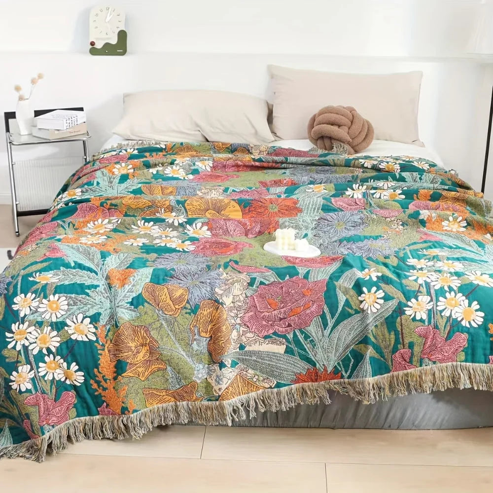 Boreal Patchwork Deken - Katoen, Bohemien Bloemrijk Design 0