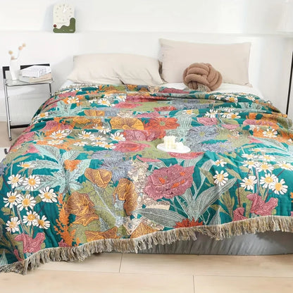 Boreal Patchwork Deken - Katoen, Bohemien Bloemrijk Design 0