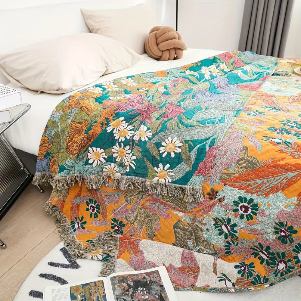 Boreal Patchwork Deken - Katoen, Bohemien Bloemrijk Design 2