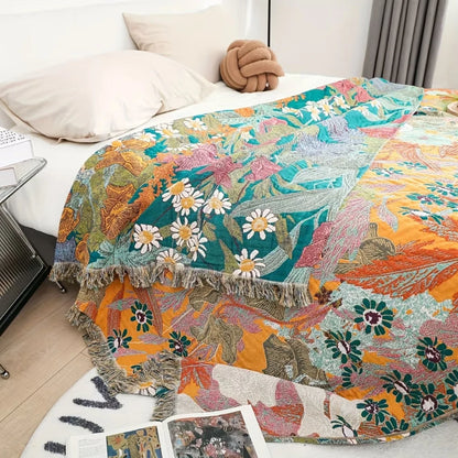 Boreal Patchwork Deken - Katoen, Bohemien Bloemrijk Design 2