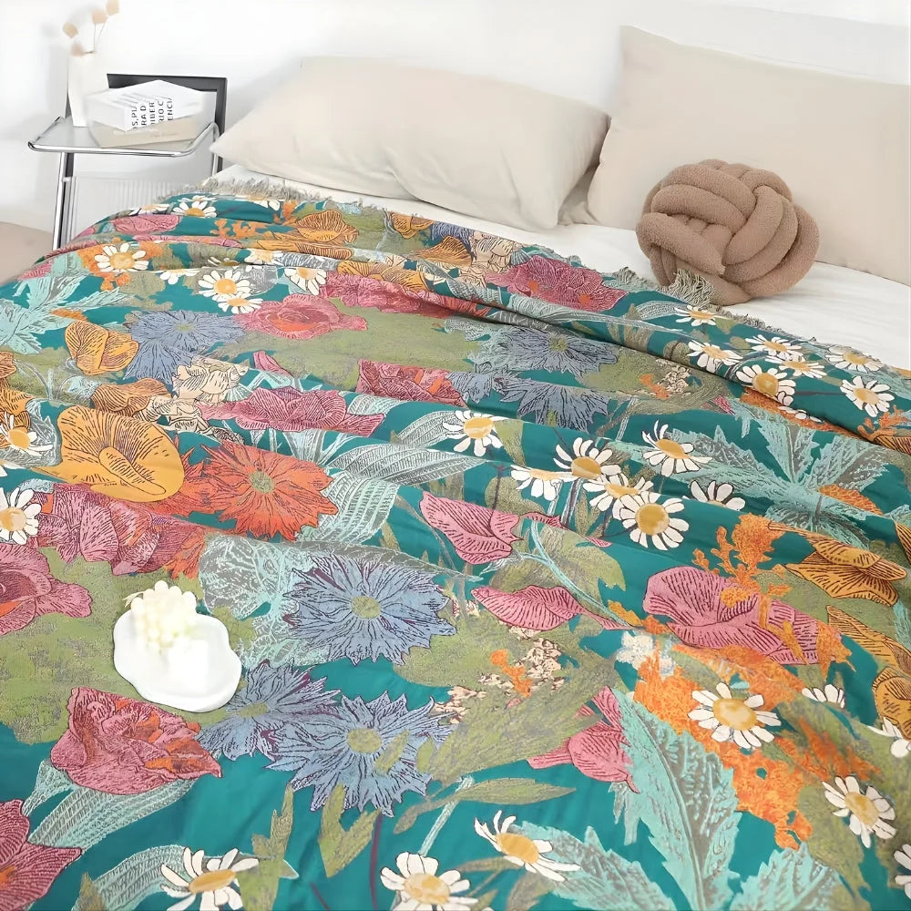 Boreal Patchwork Deken - Katoen, Bohemien Bloemrijk Design 3
