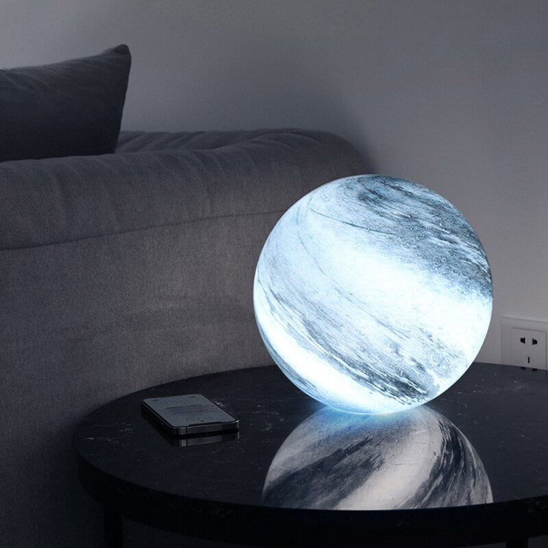 Boreas Tafellamp - Glaslook Met Wervelpatroon, Drie Kleurtemperaturen 3