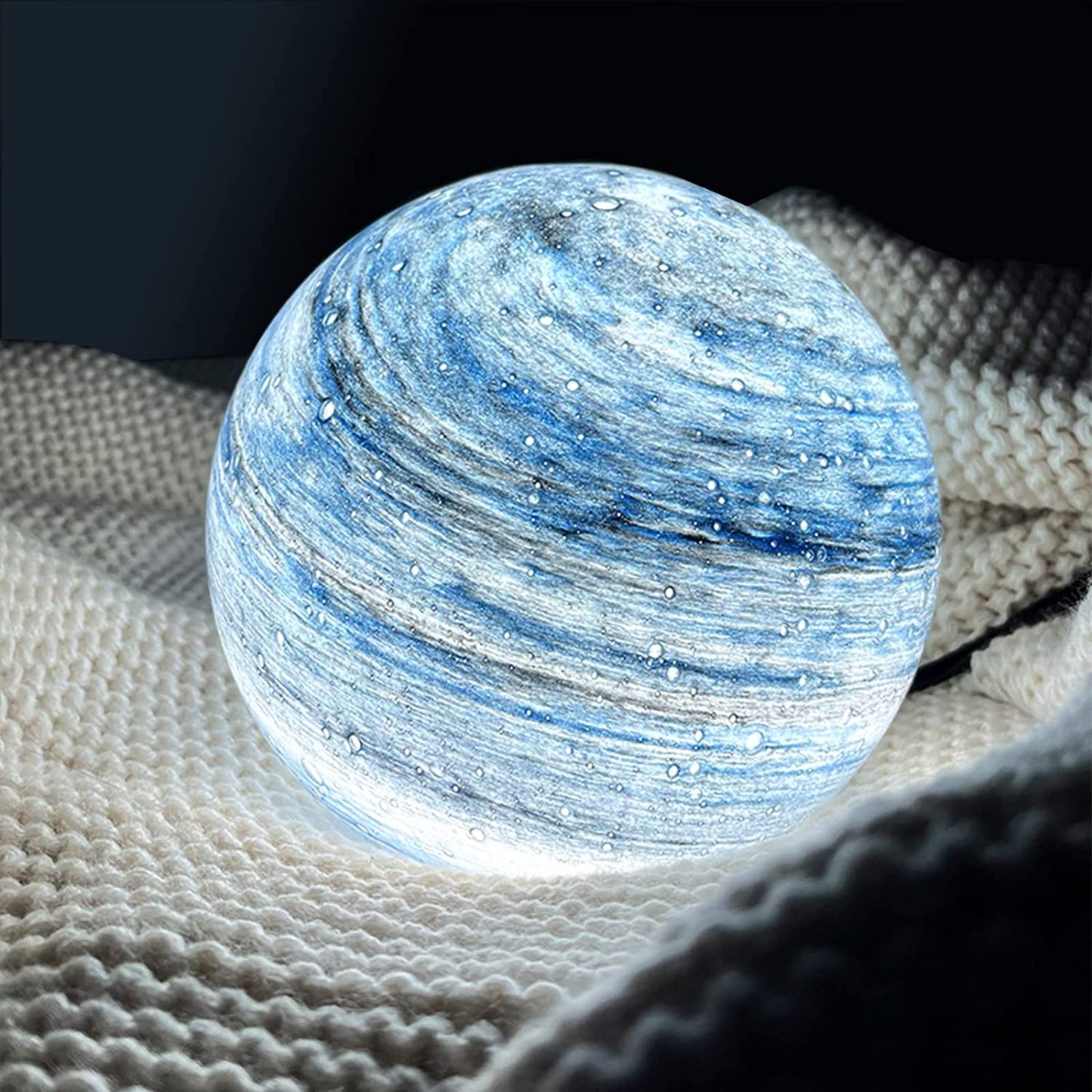 Boreas Tafellamp - Glaslook Met Wervelpatroon, Drie Kleurtemperaturen 5