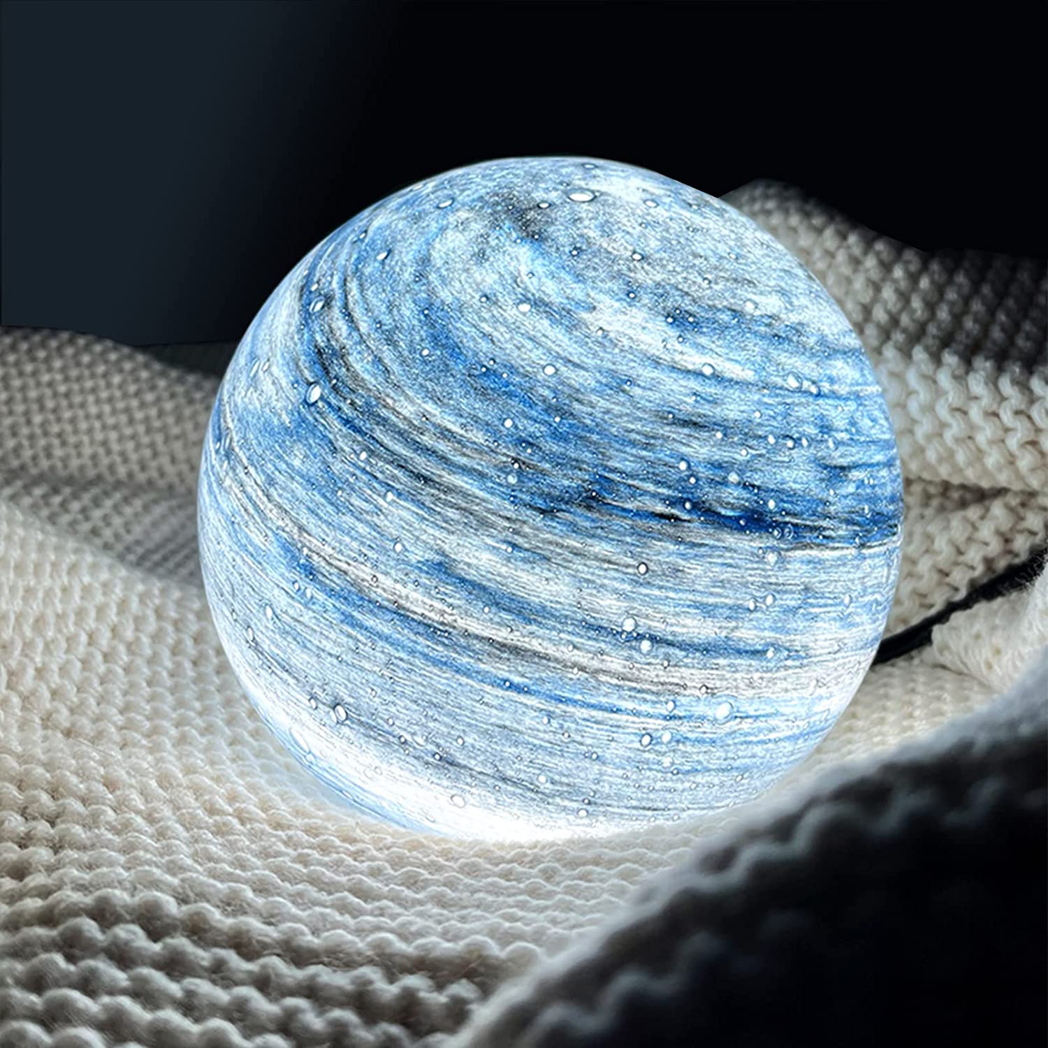 Boreas Tafellamp - Glaslook Met Wervelpatroon, Drie Kleurtemperaturen 5