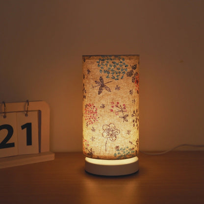 Bota Tafellamp - Gebloemde Stof, Vintage Nachtkast Lampje 1