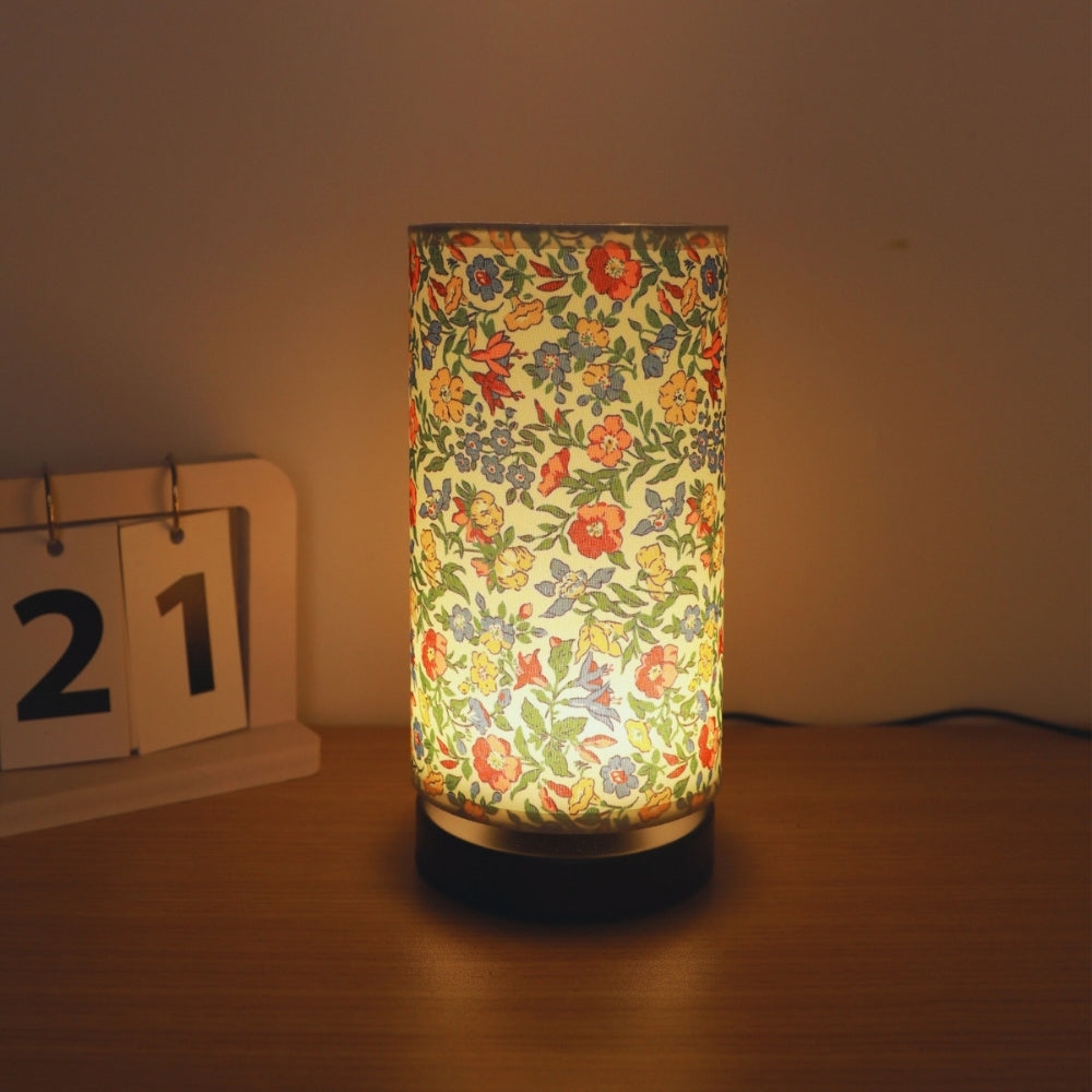 Bota Tafellamp - Gebloemde Stof, Vintage Nachtkast Lampje 3