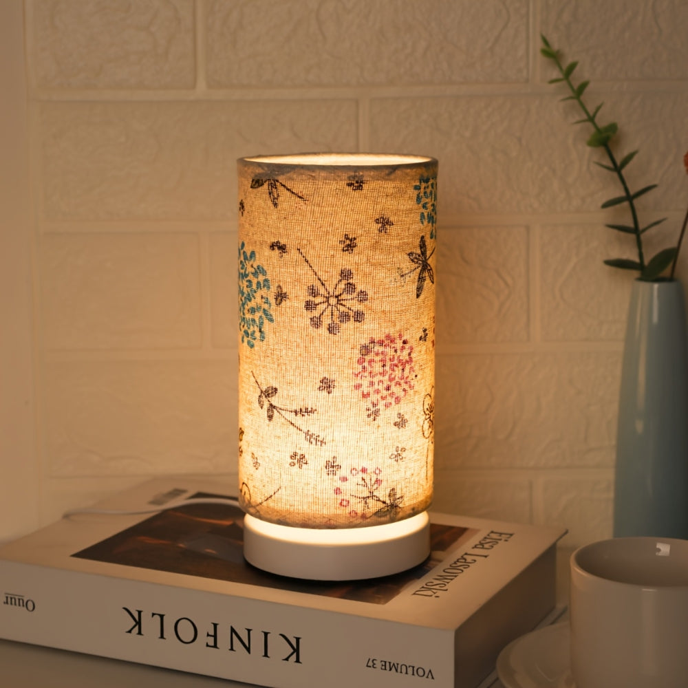 Bota Tafellamp - Gebloemde Stof, Vintage Nachtkast Lampje 5