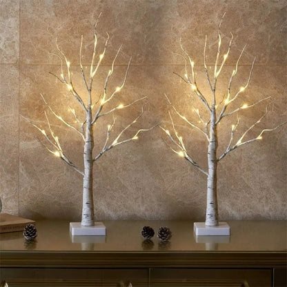 Boven Berkenboomdecor - LED Verlichting, USB Aangedreven 0