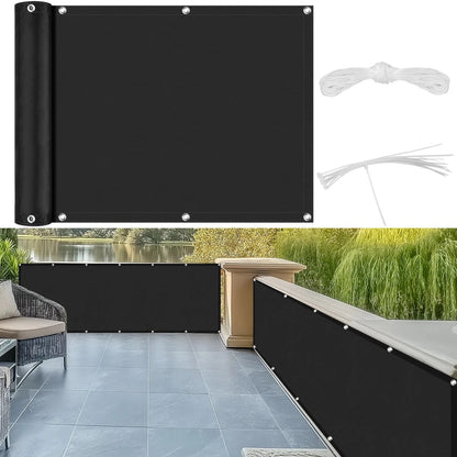 BreezeGuard Privacy Scherm - Weerbestendig Polyester voor Balkon en Terras 0
