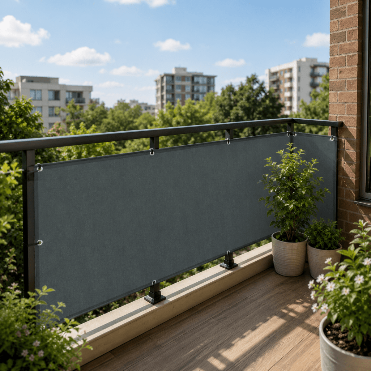 BreezeGuard Privacy Scherm - Weerbestendig Polyester voor Balkon en Terras 2