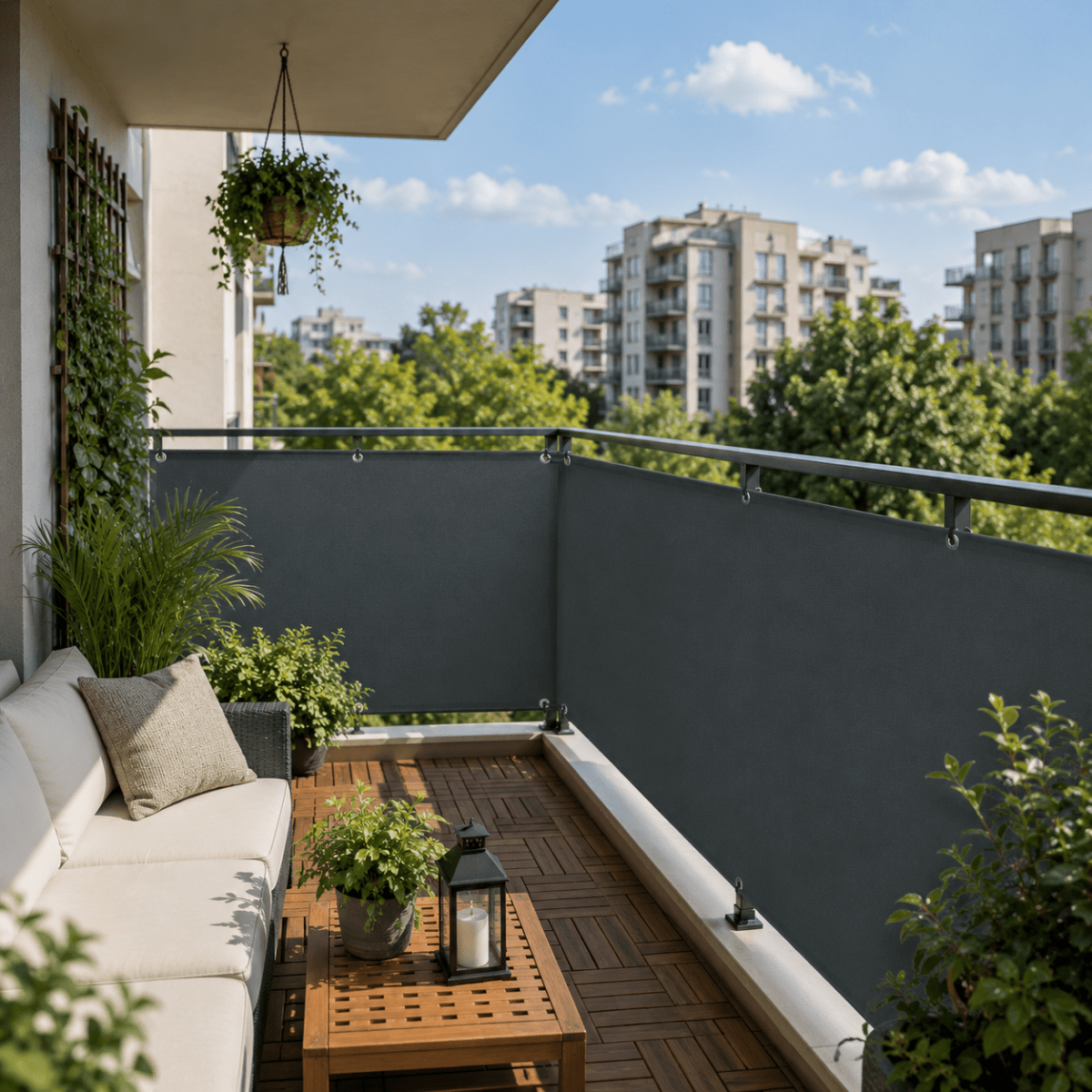 BreezeGuard Privacy Scherm - Weerbestendig Polyester voor Balkon en Terras 3