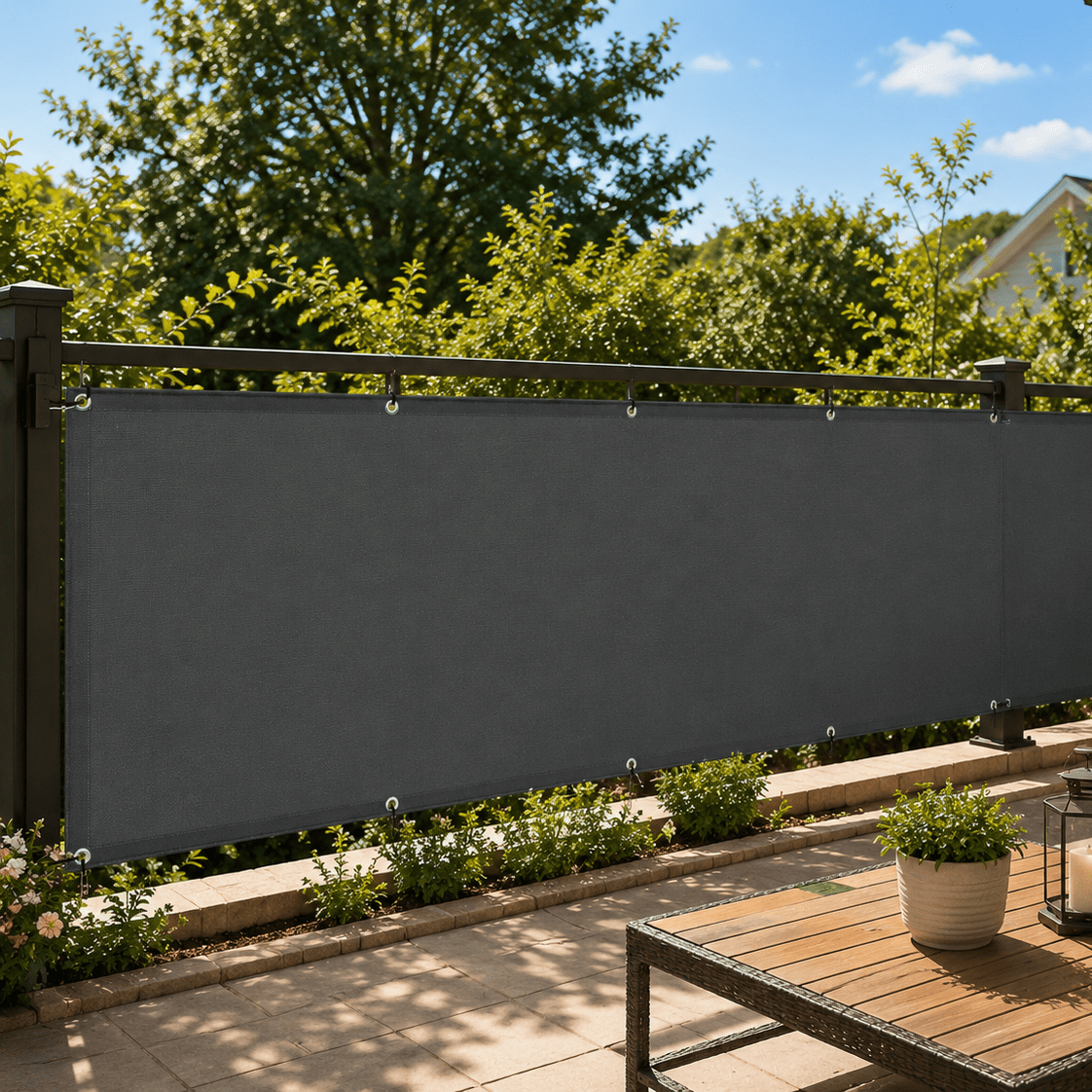 BreezeGuard Privacy Scherm - Weerbestendig Polyester voor Balkon en Terras 4
