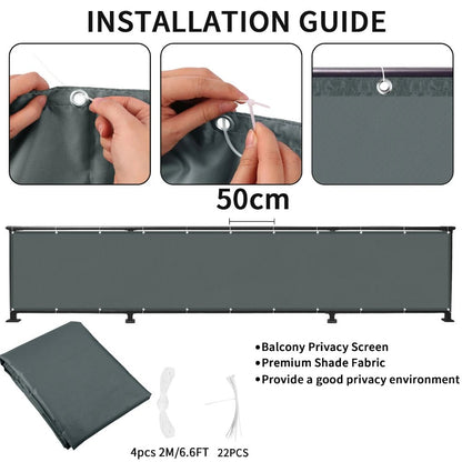 BreezeGuard Privacy Scherm - Weerbestendig Polyester voor Balkon en Terras 5