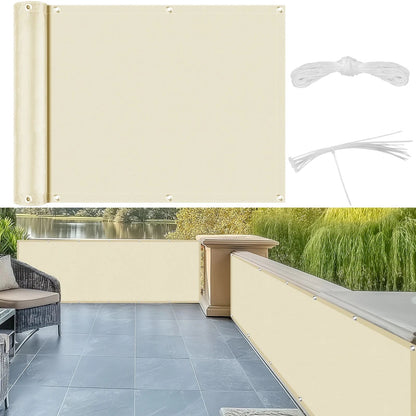 BreezeGuard Privacy Scherm - Weerbestendig Polyester voor Balkon en Terras 7