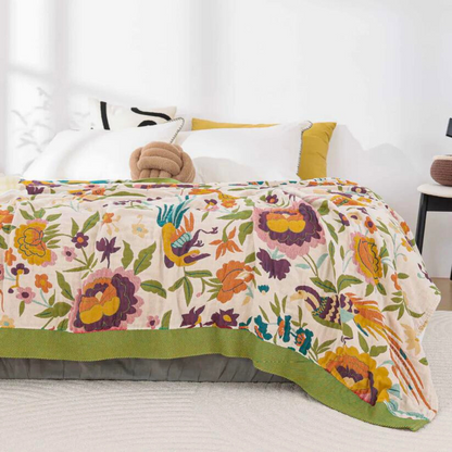 Breeze Blossom Dekbed - 100% Katoen, Lichtgewicht, Omkeerbaar Bloemmotief 0