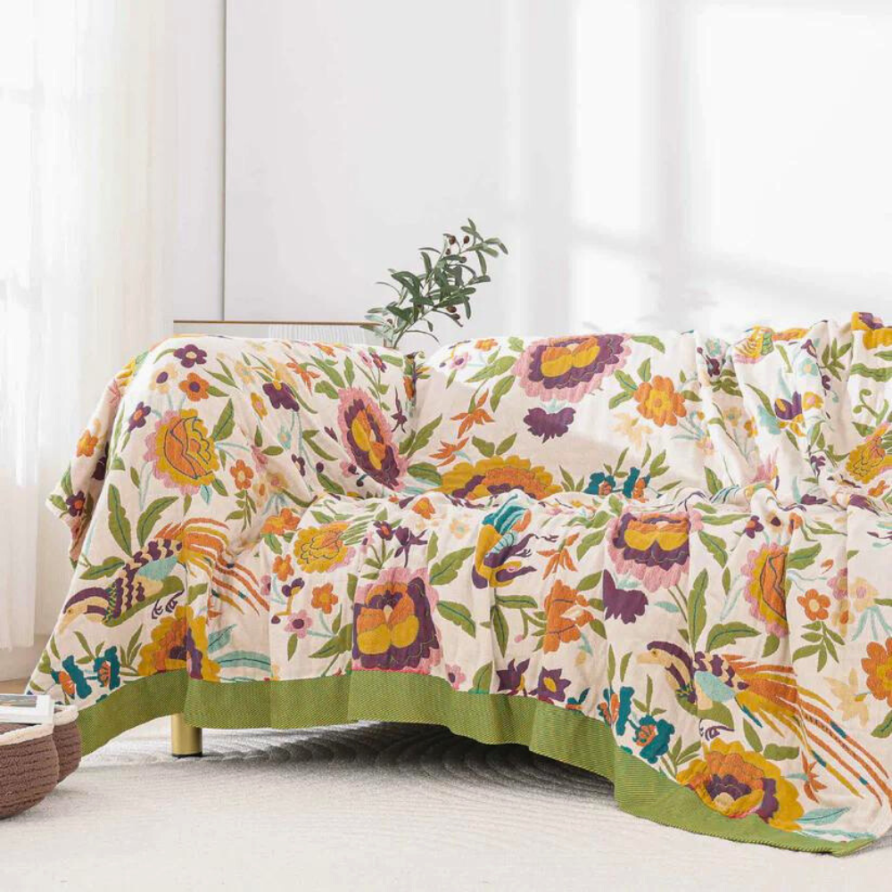 Breeze Blossom Dekbed - 100% Katoen, Lichtgewicht, Omkeerbaar Bloemmotief 1
