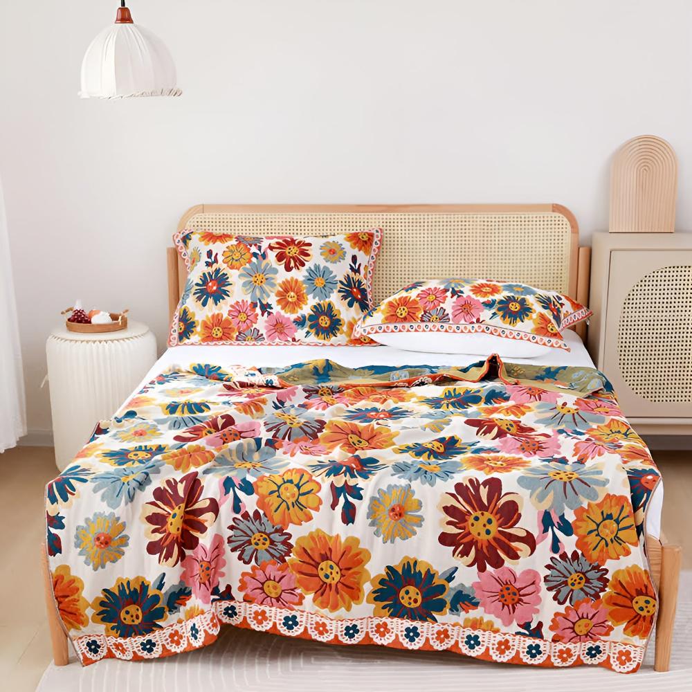 Brielle Deken - 100% Organisch Katoen, Reversibel Design 0