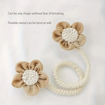 Brielle Gordijnbinders Set - Henneptouw, Elegant Bloemdesign 4