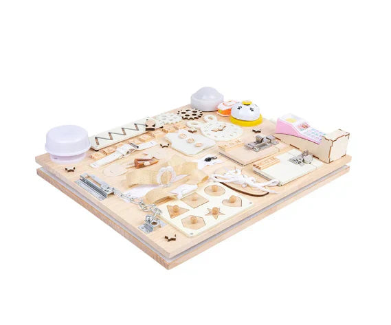 4Little™ -  Montessori handgemaakte Activiteitenbord - Hout sensory speelgoed