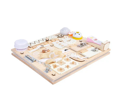 4Little™ -  Montessori handgemaakte Activiteitenbord - Hout sensory speelgoed