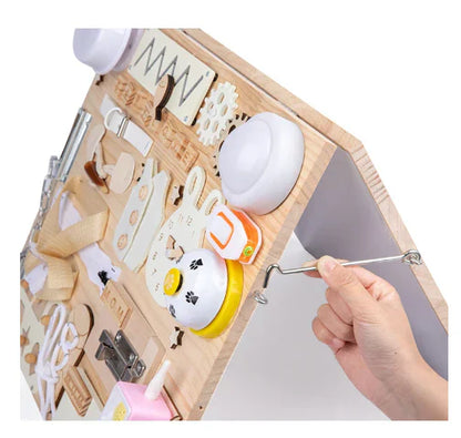 4Little™ -  Montessori handgemaakte Activiteitenbord - Hout sensory speelgoed