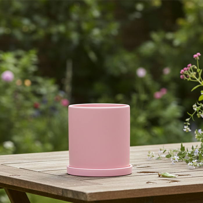 TerraNest™ – Tijdloze Keramische Bloempot met Schotel – Elegante Plantenpot Voor Binnen