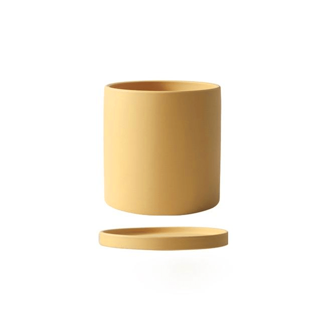 TerraNest™ – Tijdloze Keramische Bloempot met Schotel – Elegante Plantenpot Voor Binnen