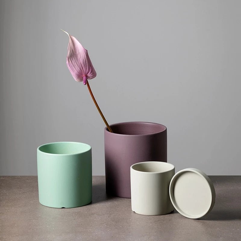 TerraNest™ – Tijdloze Keramische Bloempot met Schotel – Elegante Plantenpot Voor Binnen