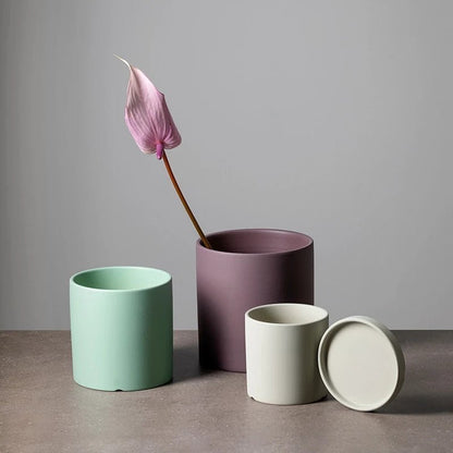 TerraNest™ – Tijdloze Keramische Bloempot met Schotel – Elegante Plantenpot Voor Binnen