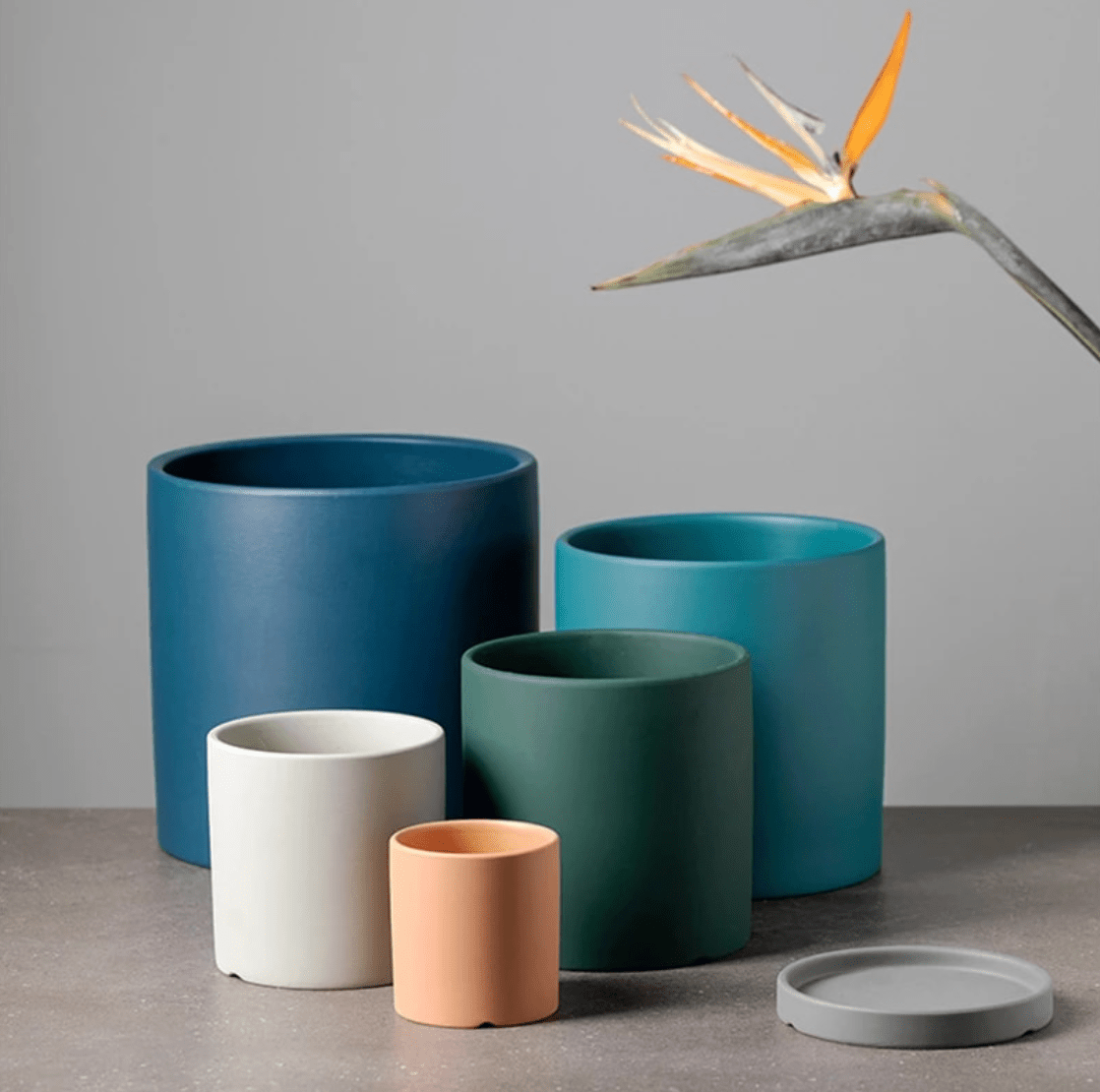TerraNest™ – Tijdloze Keramische Bloempot met Schotel – Elegante Plantenpot Voor Binnen