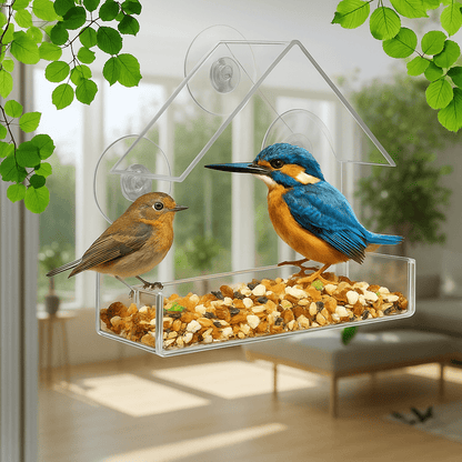 WindowBirdView™ – Transparante Raam Vogelvoederbak – 360° Vogel Observatie