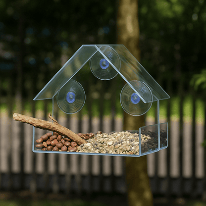 WindowBirdView™ – Transparante Raam Vogelvoederbak – 360° Vogel Observatie