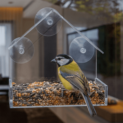 WindowBirdView™ – Transparante Raam Vogelvoederbak – 360° Vogel Observatie