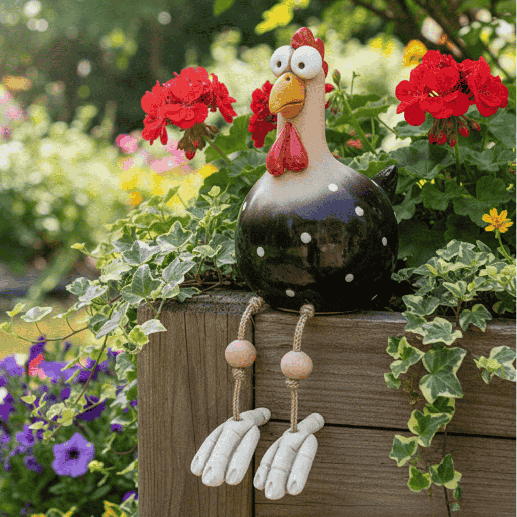 ChickCharm™ – Vrolijk Kipbeeldje met Grote Ogen – Tuin Decoratie Beeld