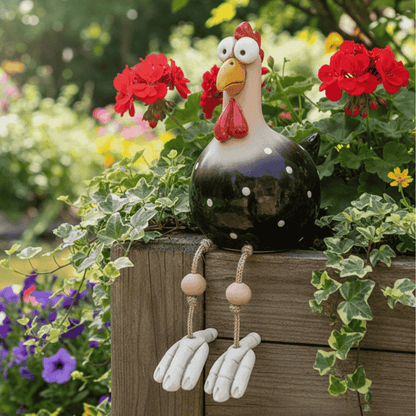 ChickCharm™ – Vrolijk Kipbeeldje met Grote Ogen – Tuin Decoratie Beeld