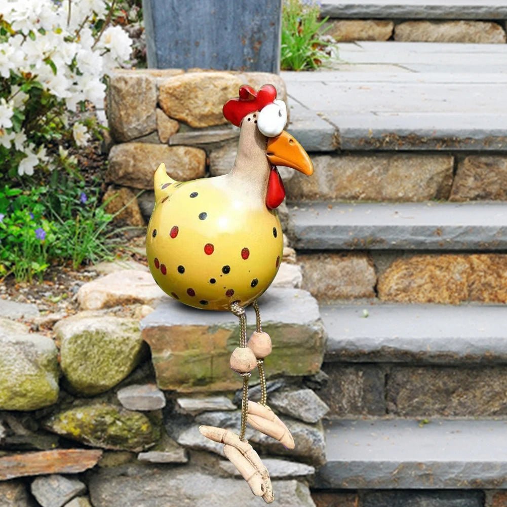 ChickCharm™ – Vrolijk Kipbeeldje met Grote Ogen – Tuin Decoratie Beeld
